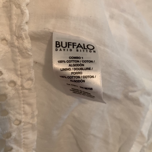 Buffalo David Bitten small eyelet scoop neck mini dress cotton beach cover up - Picture 5 of 9